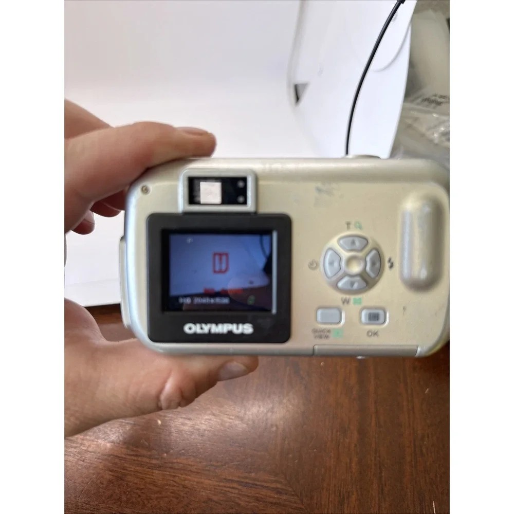 Olympus Camedia D-395 3.2MP Digital Camera Silver with Lowepro Case Tested